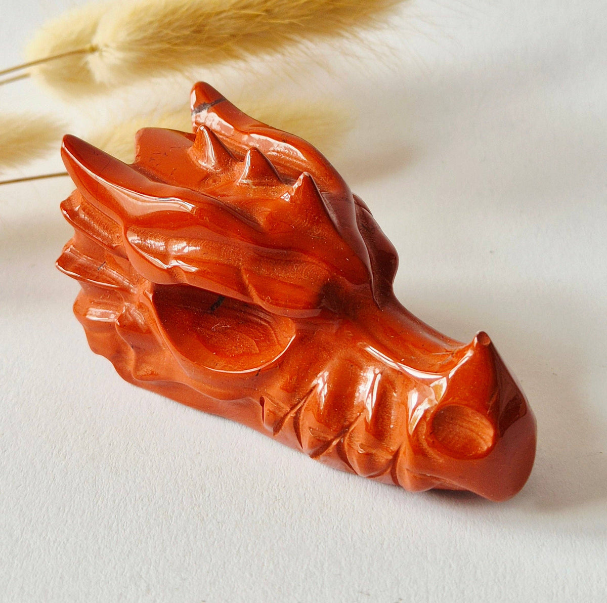 Red Jasper Dragon Skull – 7.5 cm (Halloween collection)