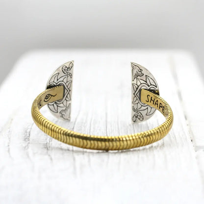 Natural Mystic Cuff | Turquoise, Brass with Sterling Silver | Bahgsu Jewels