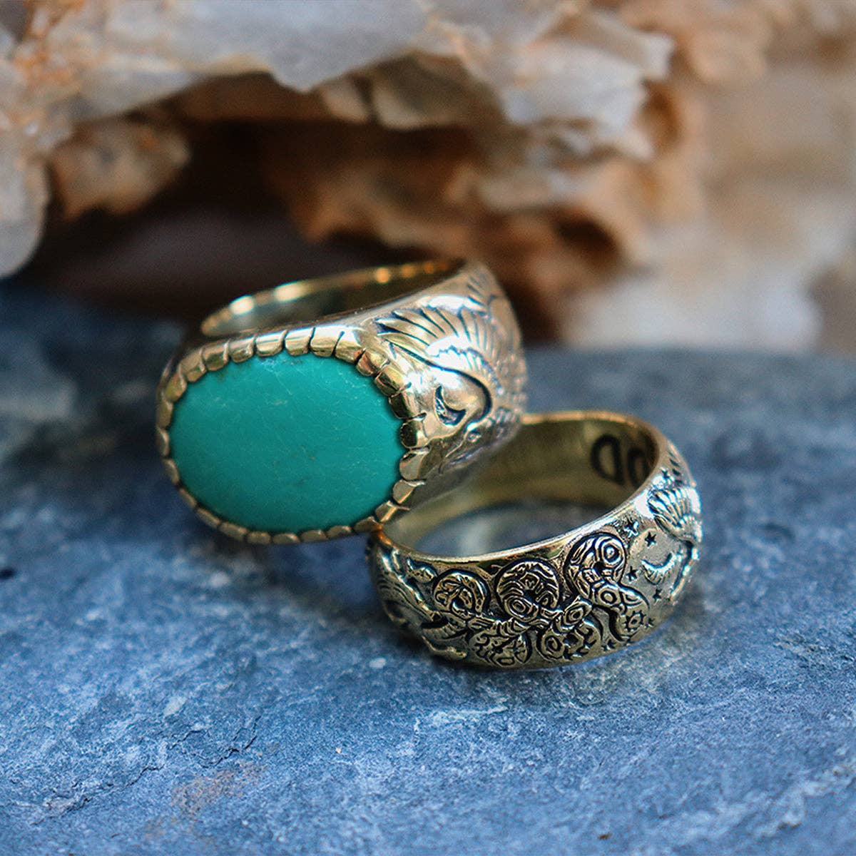 Xavier Rudd Collaboration Ring | Turquoise, Brass | Bahgsu Jewels