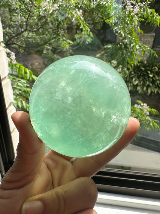 Large Green Fluorite Sphere | Crystal for Healing & Clarity