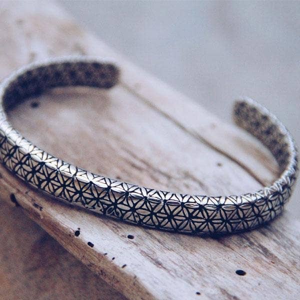 Flower of Life Cuff | Brass or Indian Silver | Bahgsu Jewels