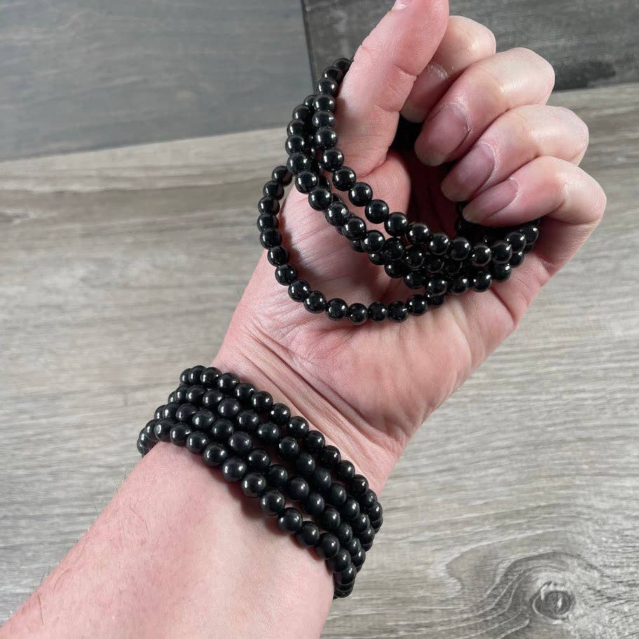 Gemstone Beaded Stretch Bracelet | 6mm Crystal Beads
