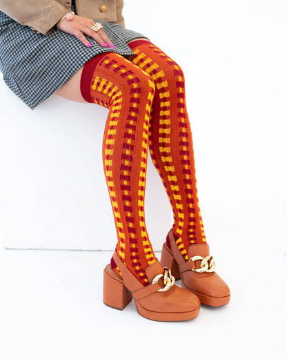 Interlocking Plaid | Over-the-Knee Socks