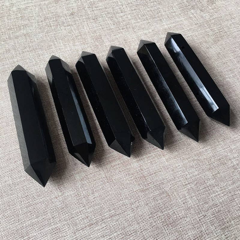 Black Obsidian Double Point Wand | Protection & Grounding Crystal