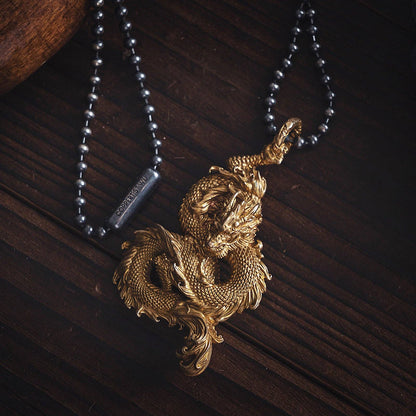 Oriental Dragon Pendant | Solid Brass | Coppertist.Wu