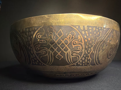 10.5" Himalayan Metal Singing Bowl | Black Patina | Hand Hammered