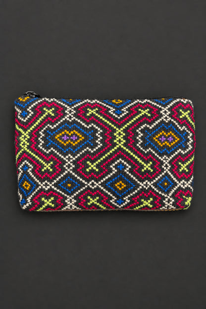 Leather Shipibo Medicine Bag | Sacred Carry, Protection & Ancestral Pattern