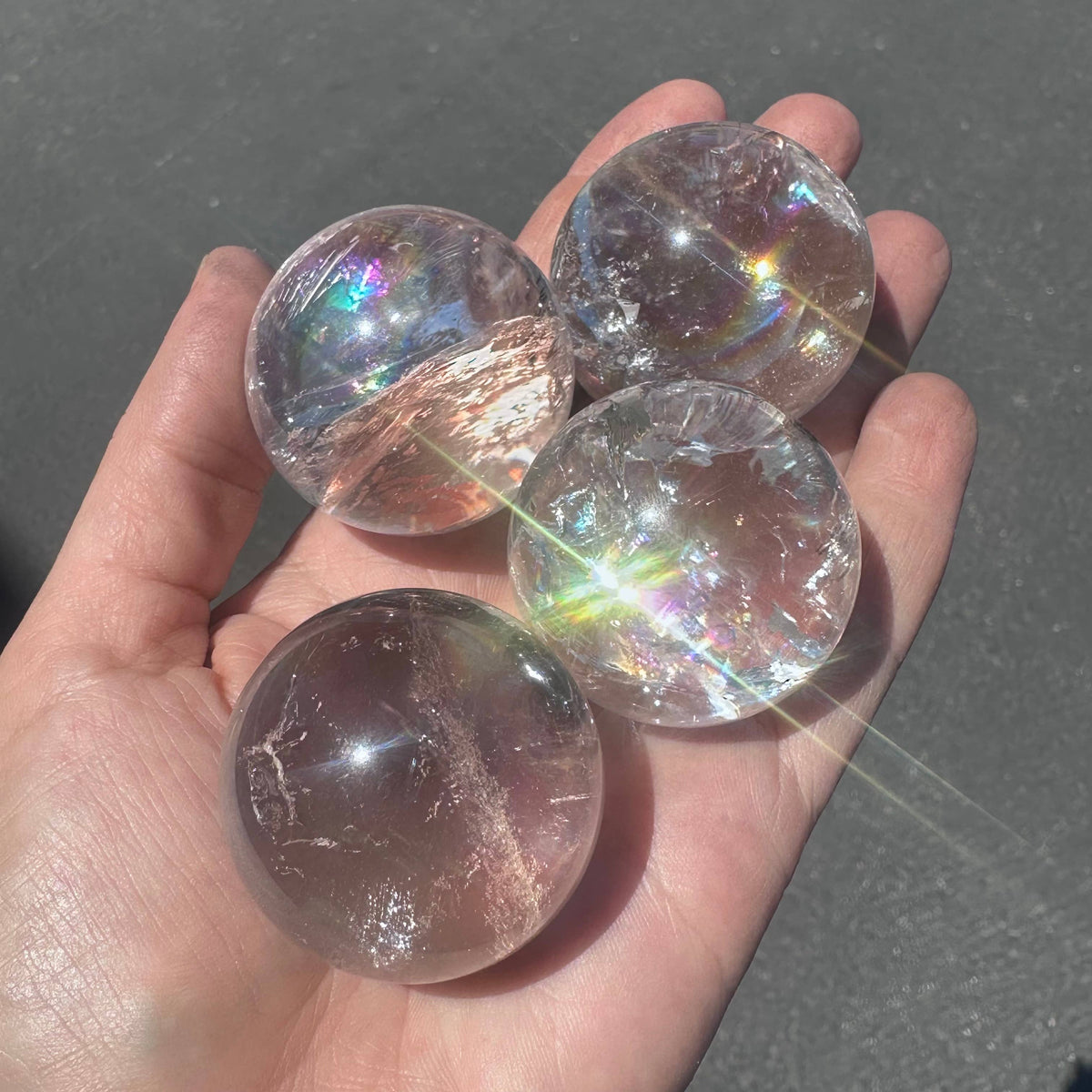 Clear Quartz with Rainbows Sphere