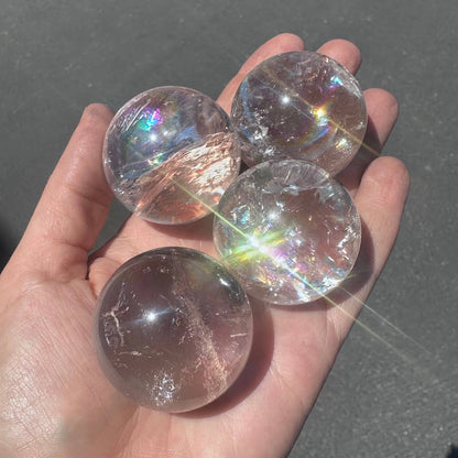 Clear Quartz with Rainbows Sphere