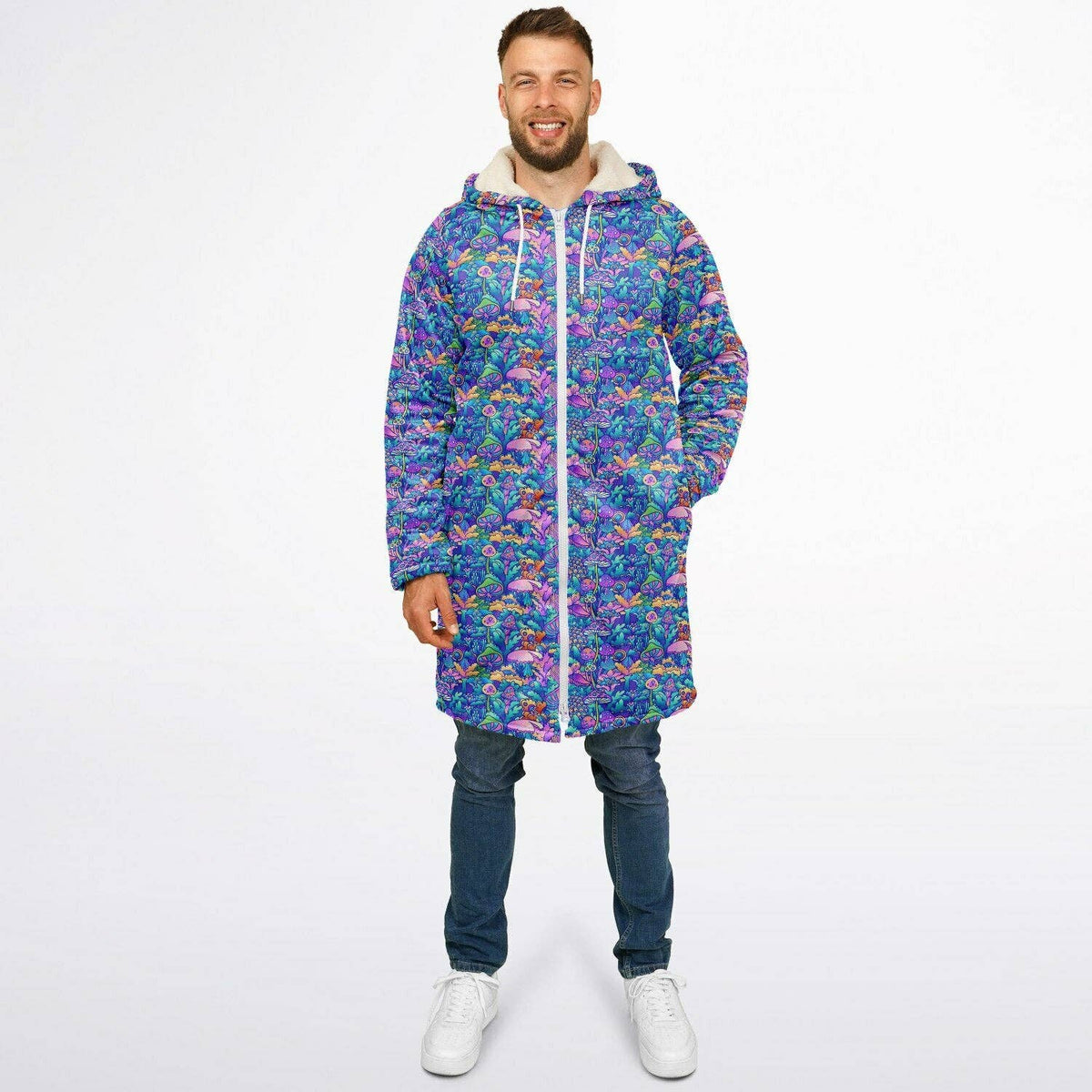 Psychedelic Mushrooms Zipper Cloak | Recycled Performance Fleece | Manifestie
