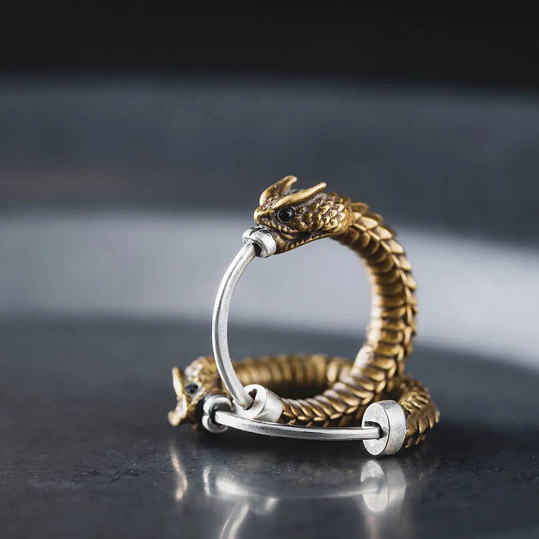 Ouroboros Snake Earrings | Coppertist.Wu