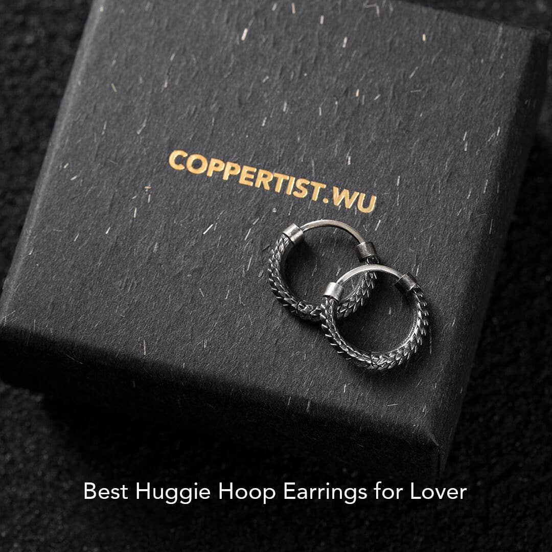 Snake Skin Earrings | Oxidized Silver | Coppertist.Wu