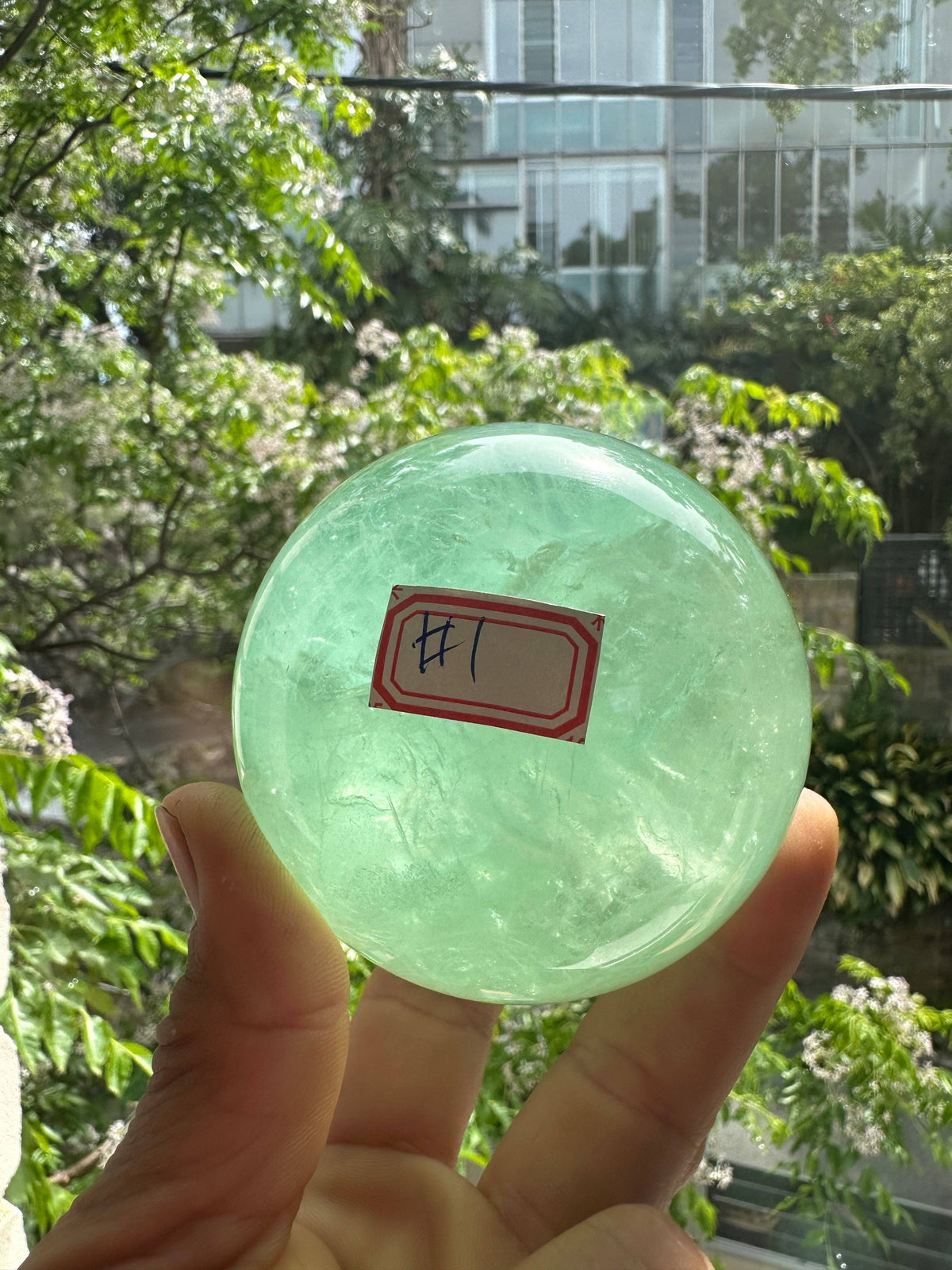 Large Green Fluorite Sphere | Crystal for Healing & Clarity