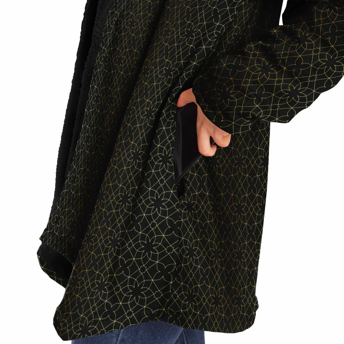 Sacred Geometry Flower Sherpa Cloak | Recycled Performance Fleece | Manifestie