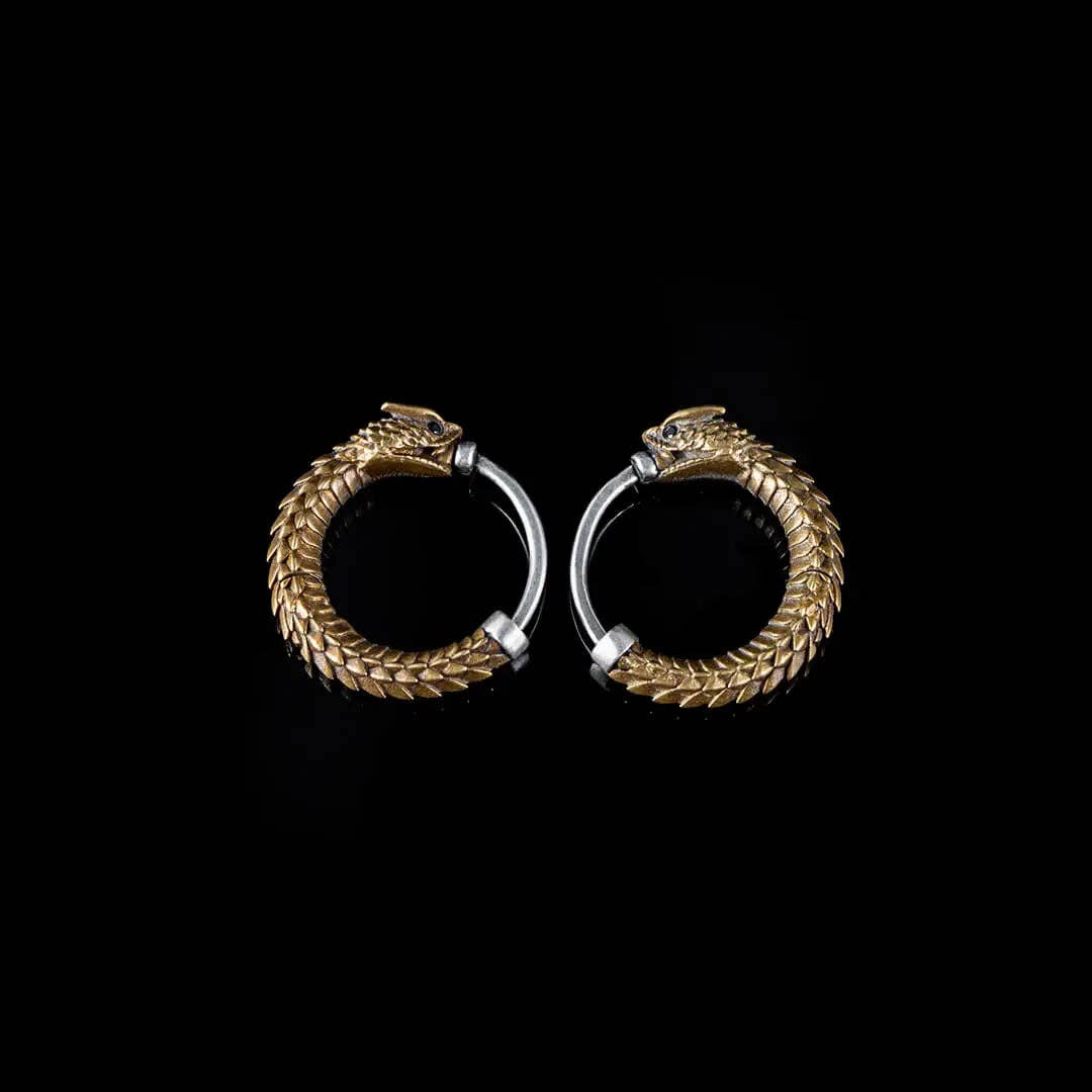 Ouroboros Snake Earrings | Coppertist.Wu