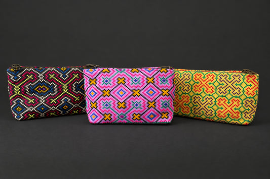 Leather Shipibo Medicine Bag | Sacred Carry, Protection & Ancestral Pattern