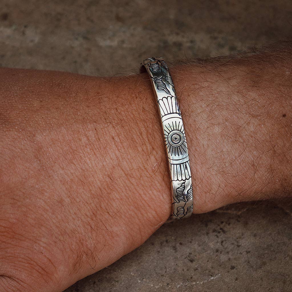 Light Waves Cuff | Men, Handcrafted Metal | Bahgsu Jewels