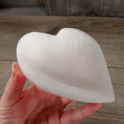 Selenite Heart & Moon Bowls | Crystal Charging Dish
