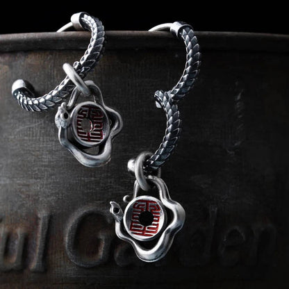 Snake Skin Earrings | Oxidized Silver | Coppertist.Wu