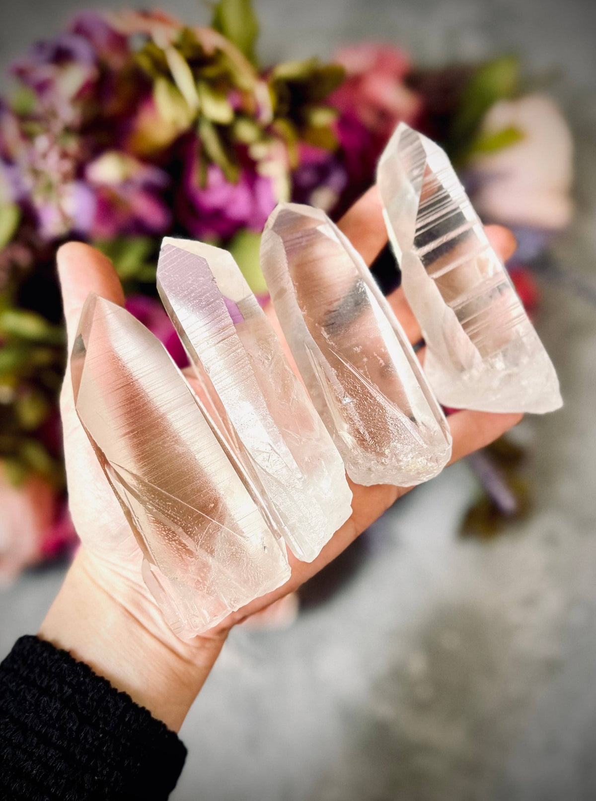 Silver Lemurian Quartz Points from Brazil | Raw Crystal Points
