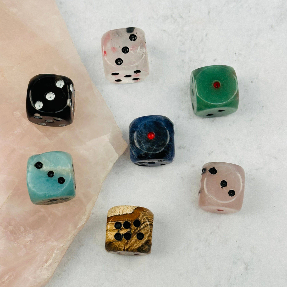Sodalite Crystal Gemstone Dice | Hand-Carved Gaming Die