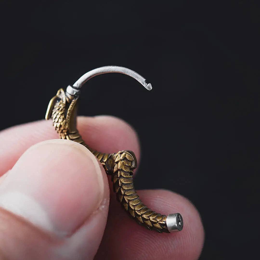 Ouroboros Snake Earrings | Coppertist.Wu