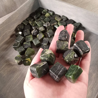 Nephrite Jade Tumbled Cubes | Pocket Stone for Harmony & Prosperity