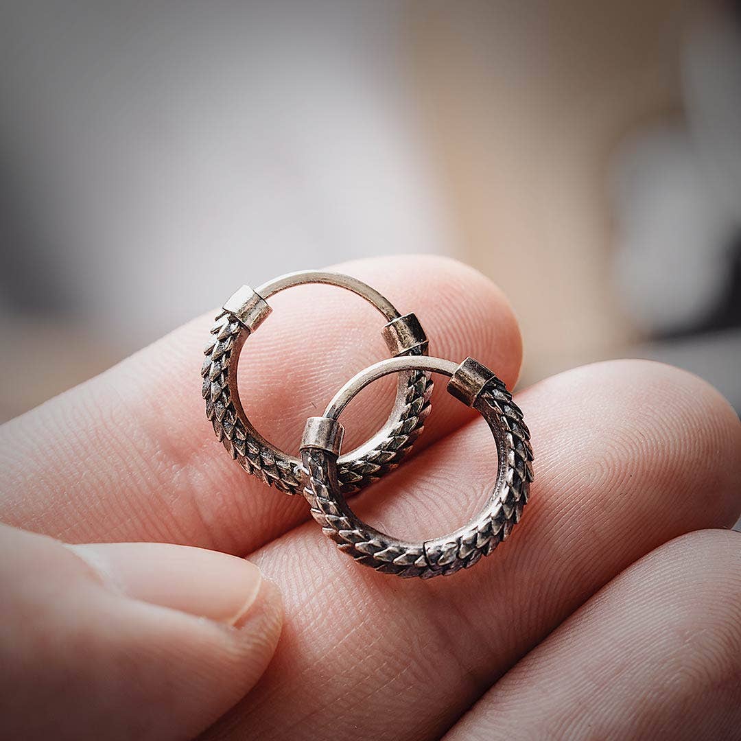 Snake Skin Earrings | Oxidized Silver | Coppertist.Wu