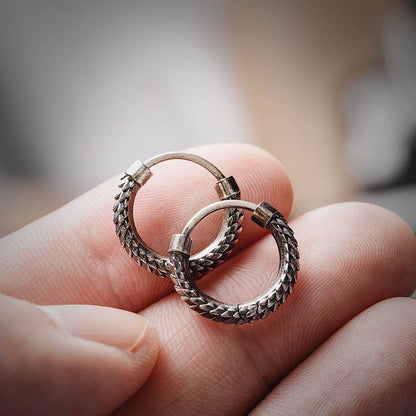 Snake Skin Earrings | Oxidized Silver | Coppertist.Wu