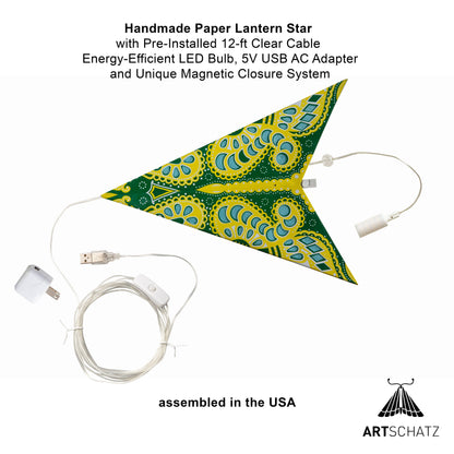 Phoenix | 5 Point 24" Yellow/Green | Paper Star Light