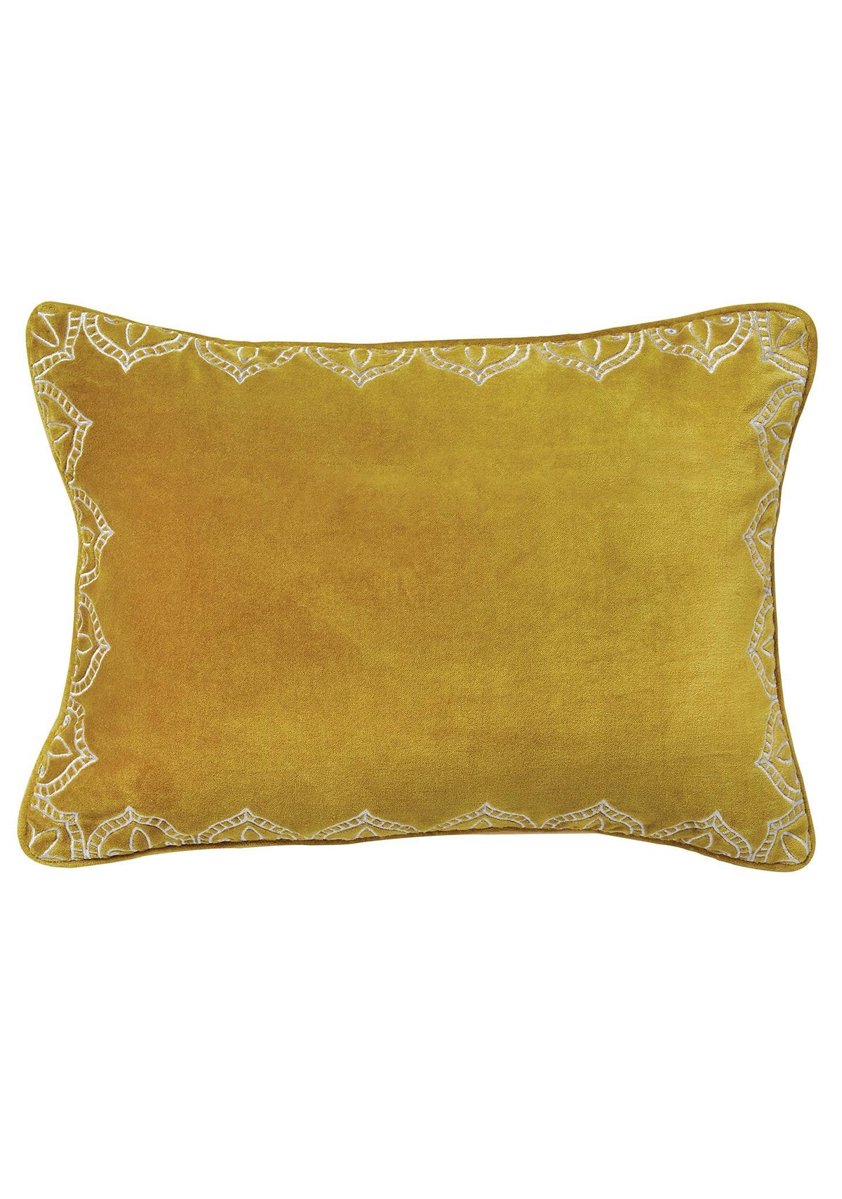 Embroidered Velvet Cushion | Artisan Cotton Velvet Pillow
