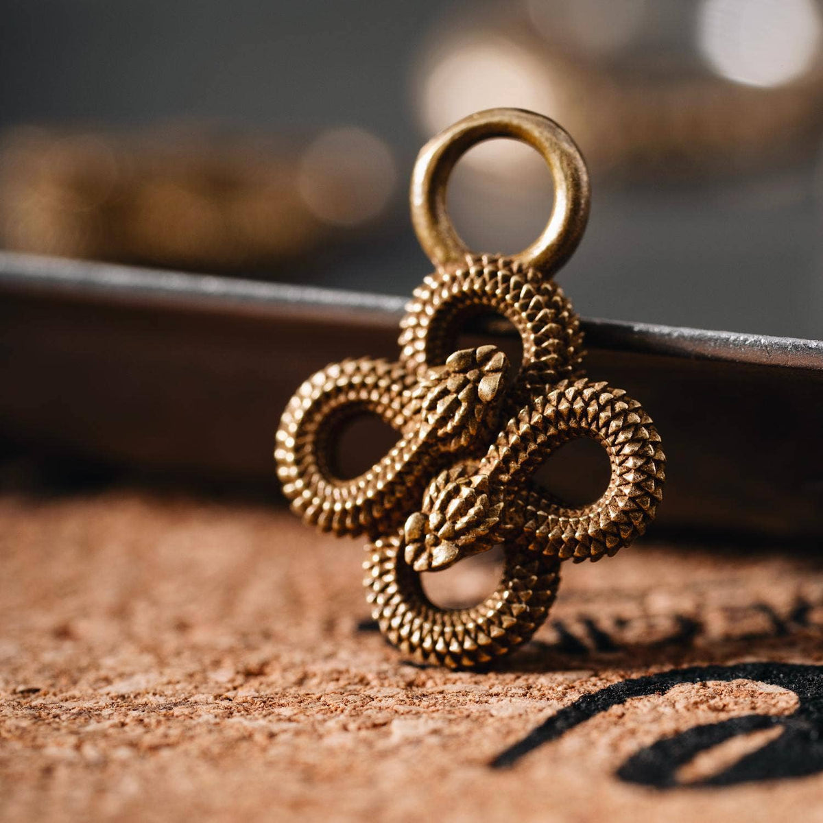 Double Snake Hoop Earrings | Brass | Coppertist.Wu