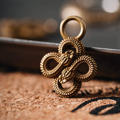 Double Snake Hoop Earrings | Brass | Coppertist.Wu
