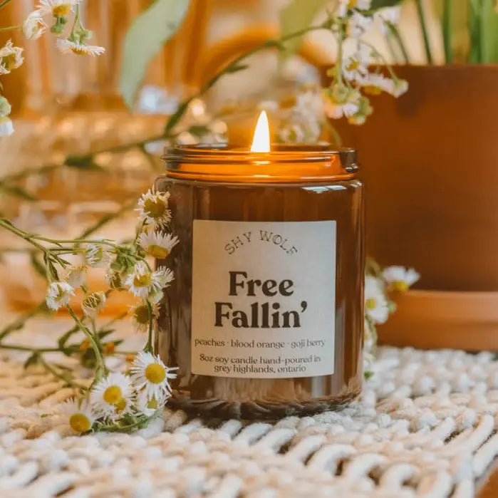 Free Fallin’ Music Inspired Soy Candle | Peach, Blood Orange & Goji Berry