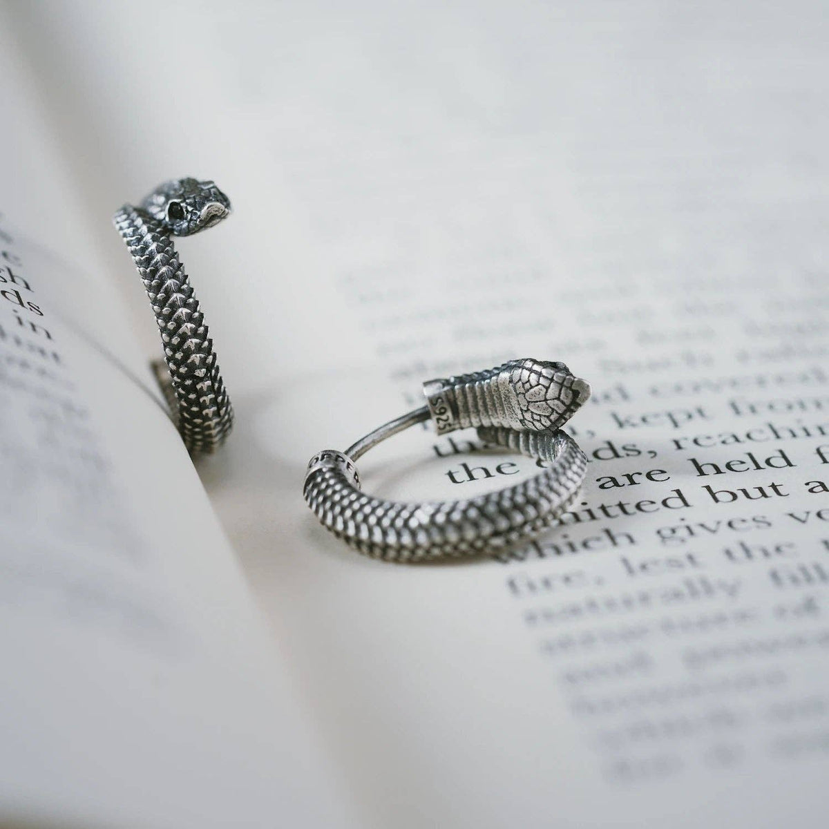 Hognose Snake Hoop Earrings | Curious Serpent Hoops | Coppertist.Wu