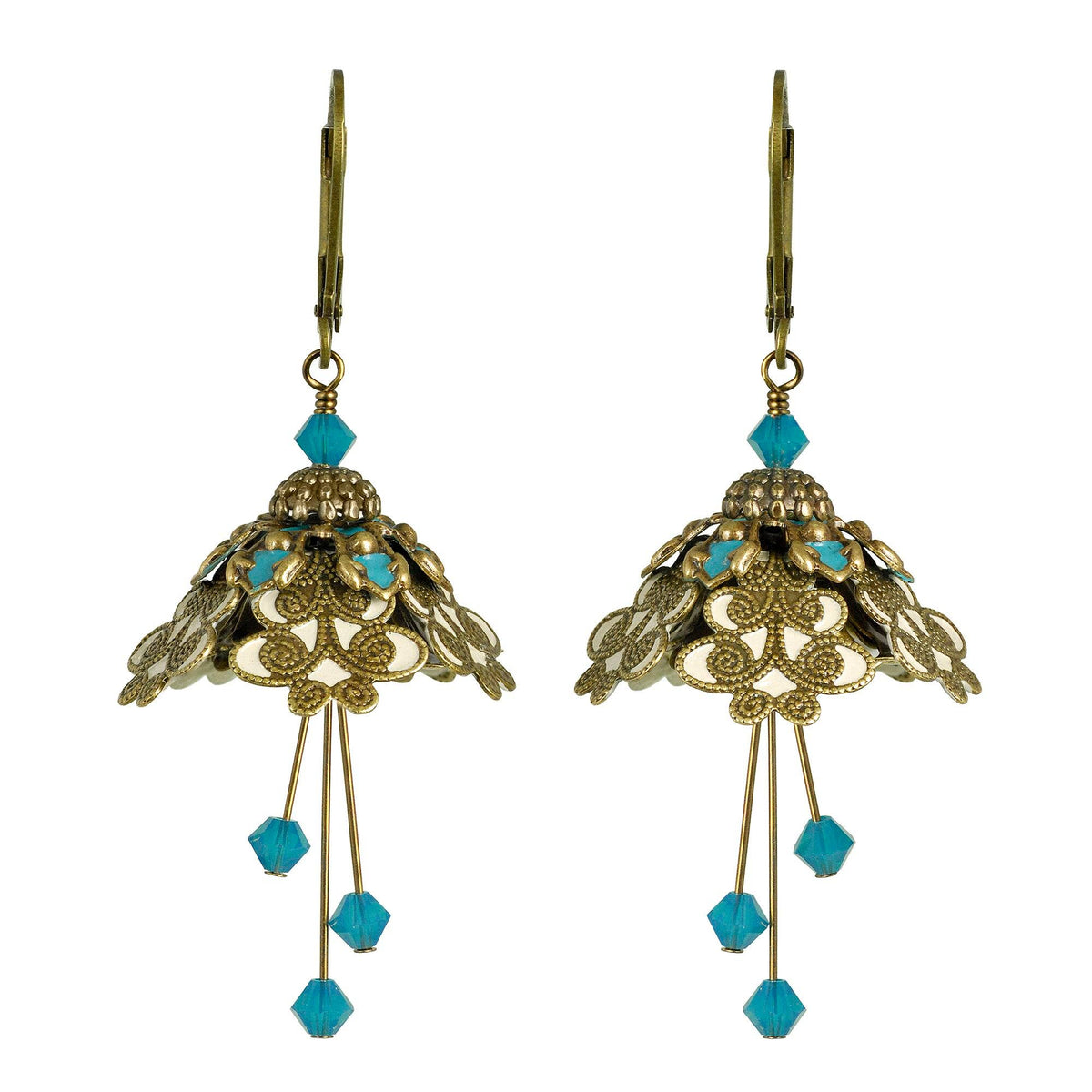 Spellbinder Flower Fairy Earrings | Hand-Painted Brass & Swarovski Crystal