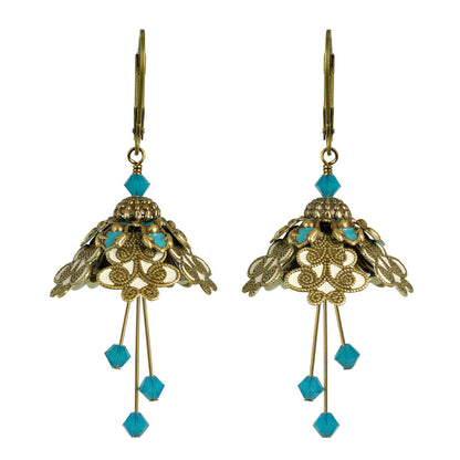 Spellbinder Flower Fairy Earrings | Hand-Painted Brass & Swarovski Crystal