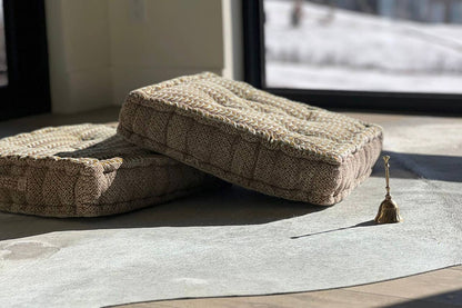Block Print Square Meditation Cushion | Jaipur Velvet Craft