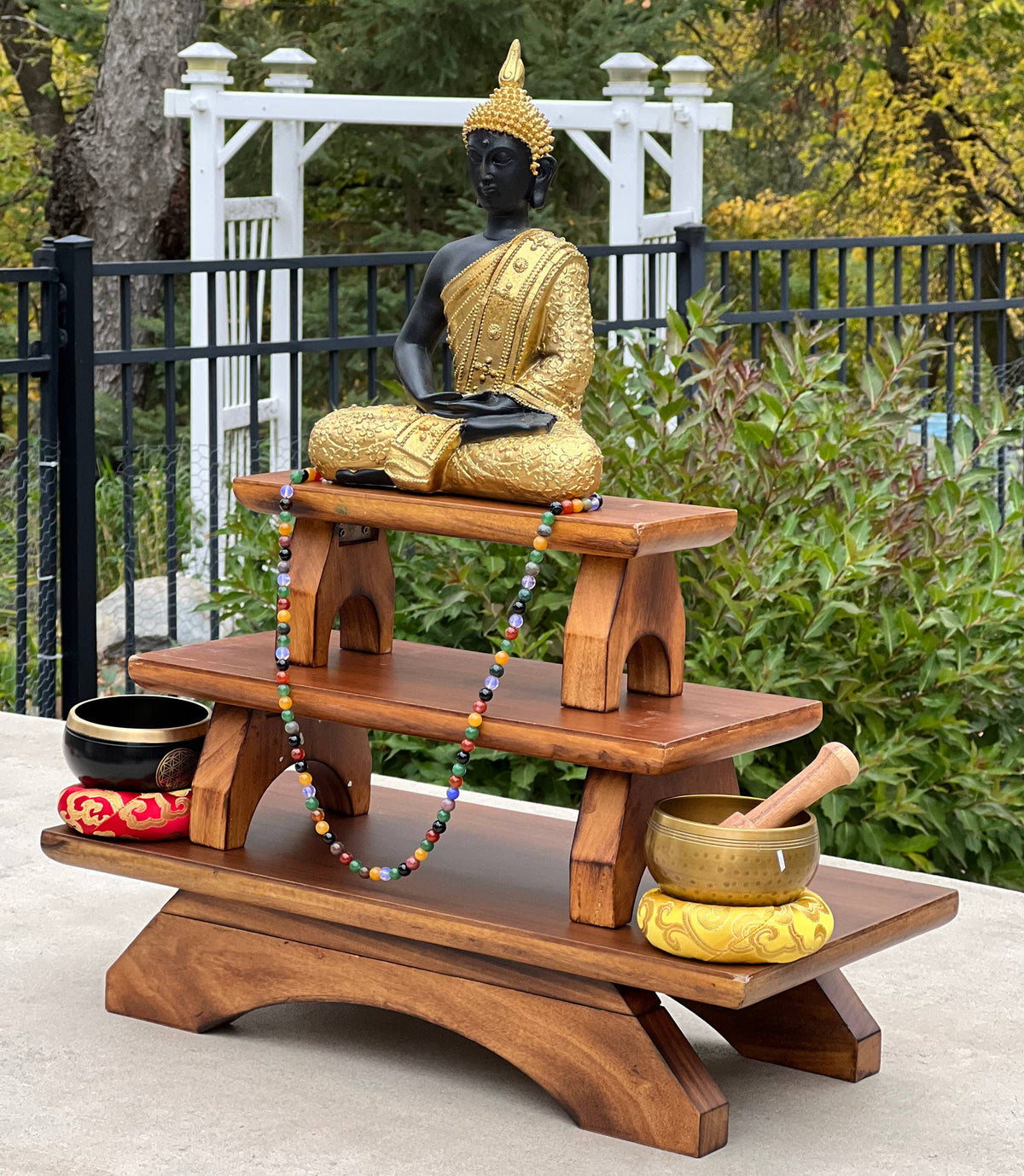 3 Tier Altar Table | Handcrafted Mango Wood