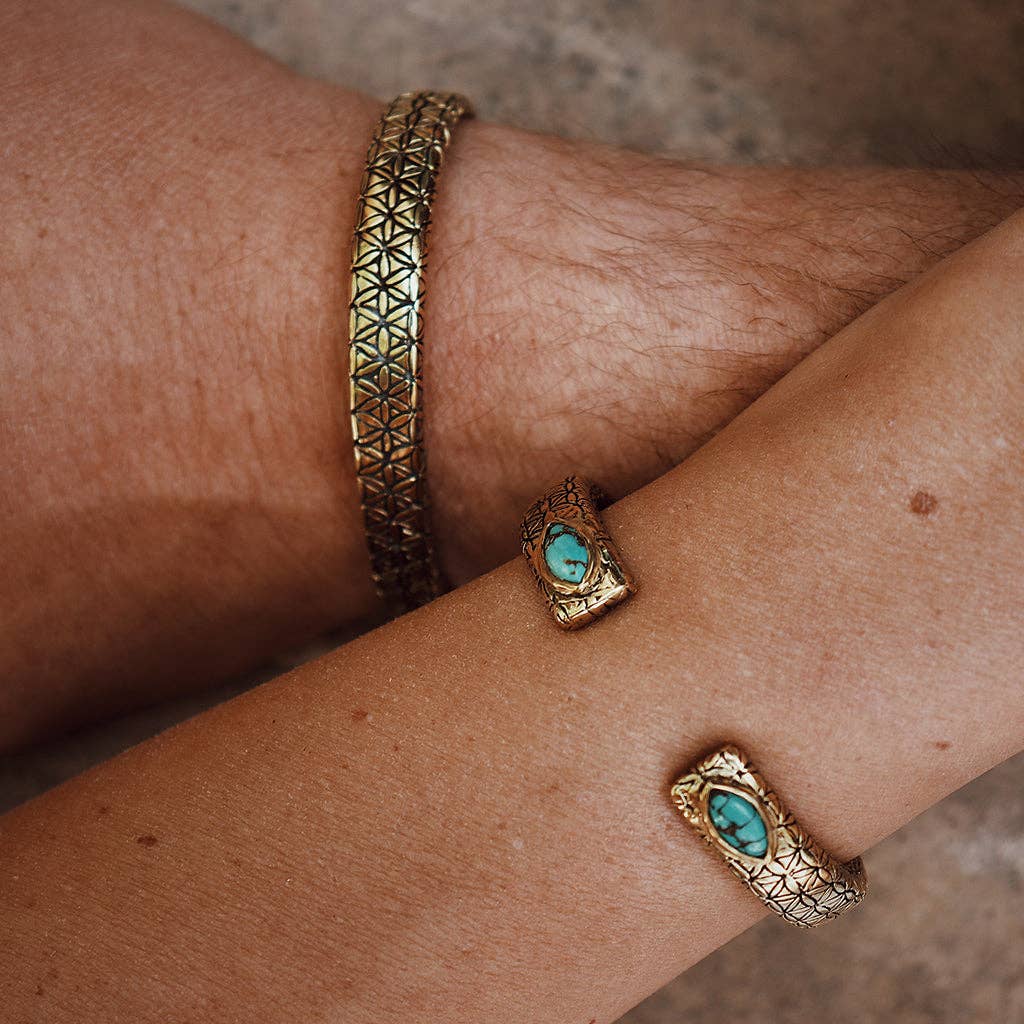 Flower of Life Cuff | Brass or Indian Silver | Bahgsu Jewels