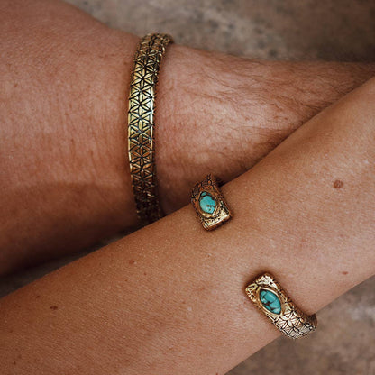 Flower of Life Cuff | Brass or Indian Silver | Bahgsu Jewels