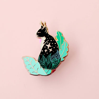 Earth Cat Enamel Pin | Elemental Cat Hard Enamel Pin