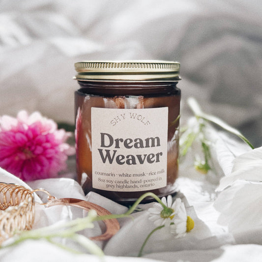 Dream Weaver Soy Candle | Coumarin, White Musk & Rice Milk