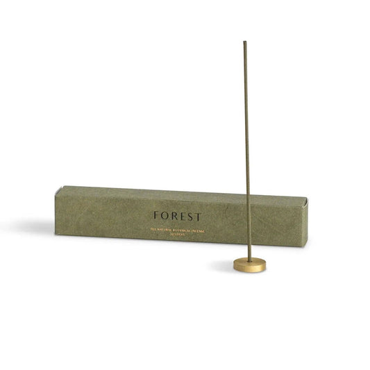 Hinoki Japanese Incense Set | 30 Cypress Incense Sticks & Brass Holder