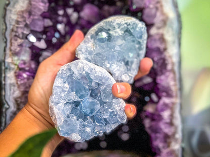 Celestite Clusters | Natural Blue Celestite Crystal Specimens