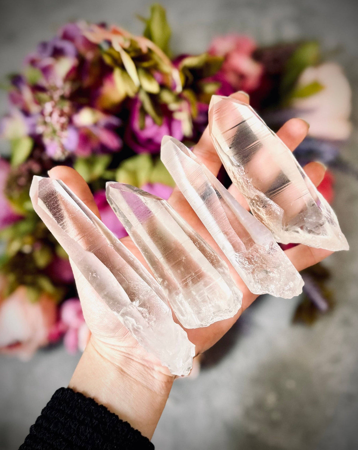 Silver Lemurian Quartz Points from Brazil | Raw Crystal Points