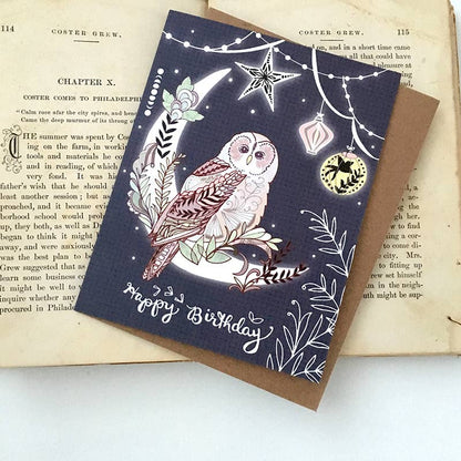Lantern Owl Birthday Card | Cindy LaColla