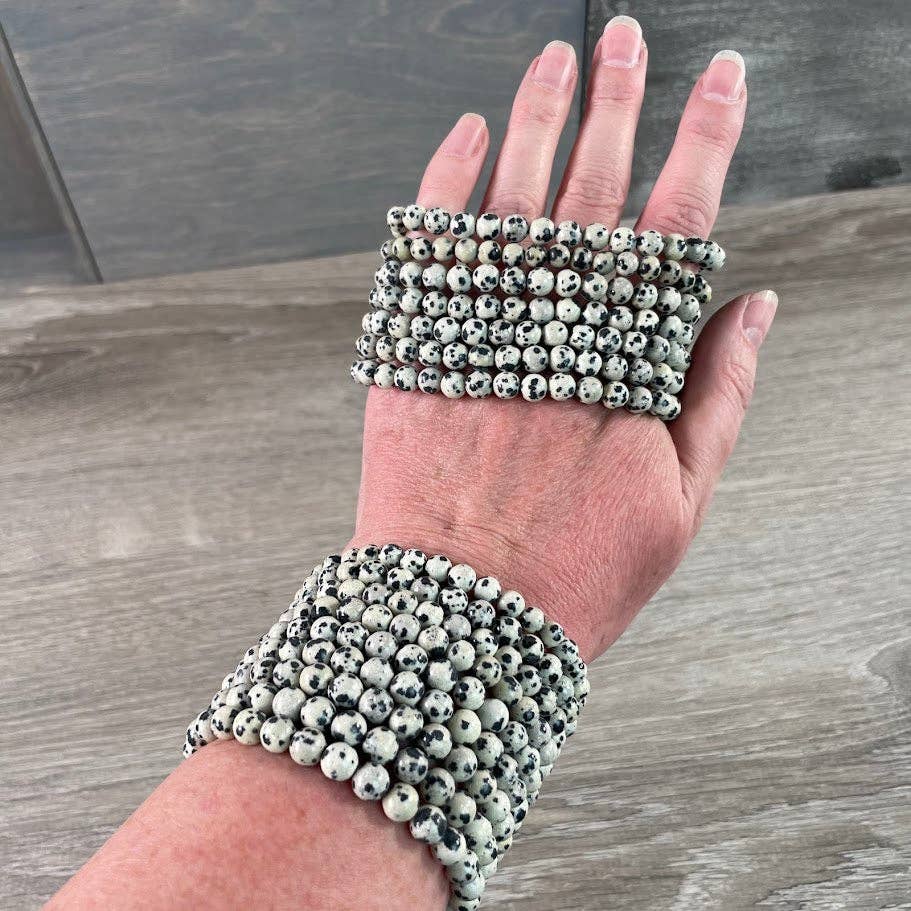 Gemstone Beaded Stretch Bracelet | 6mm Crystal Beads