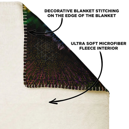 Geometric Portal Microfleece Blanket | Psychedelic Throw