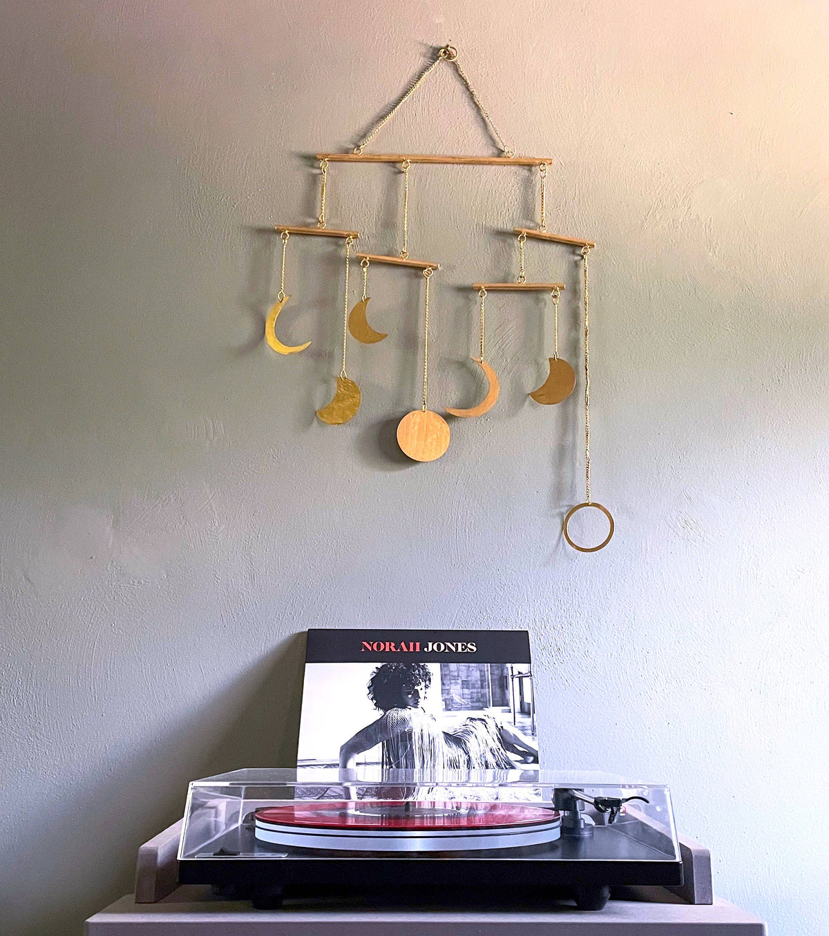 Moon Phase Mobile | Gold Lunar Hanging Decor